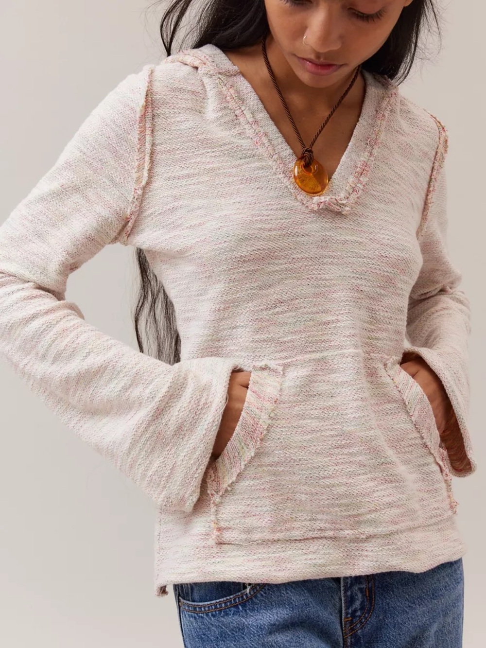 URBAN OUTFITTERS BDG Ellidy Textured Pullover Hoodie Sweatshirt Small S NEW NWOT